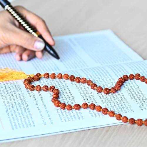 Image of ZAICUS Panchmukhi Rudraksha Mala - Original 108-Bead Japa Mala for Men