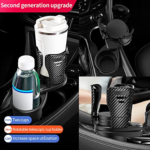 Car Cup Holder Expander With 360° Rotating Adjustable Base, 2 In 1 Universal Multifunctional Retractable Rotation Dual Car Cup Holder, Fit Most Bottles And Mugs #TOP6
