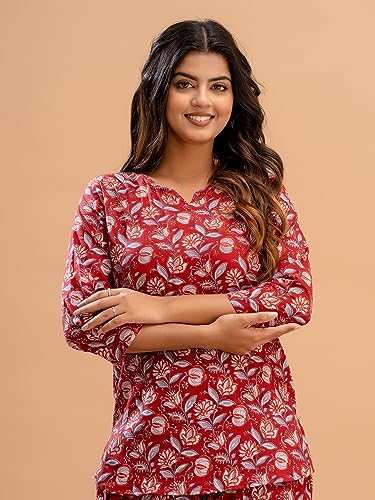 Image of feranoid Women Full Sleeves Cotton Nightsuits