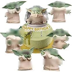 Cubrecama Star Wars Cumpleaños Cake Topper Yoda Baby Mini Figuras Set Baby Yoda Cumpleaños Pastel Decoración Baby Yoda Juguetes Figure Cupcake Suministros para Fiesta Niños de Cumpleaños 31pcs