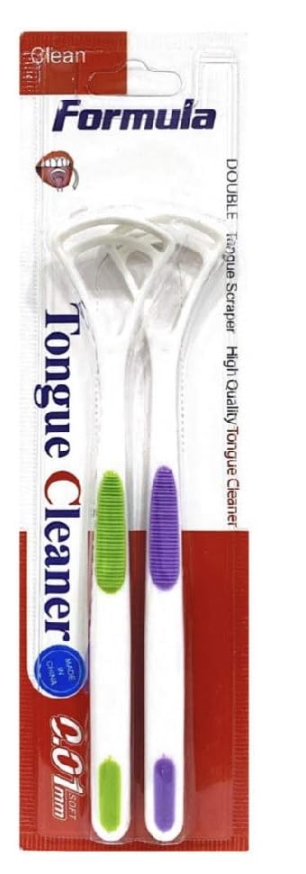Tongue cleaner/scrapper plastic enchance oral hygiene set of 2 units (1)
