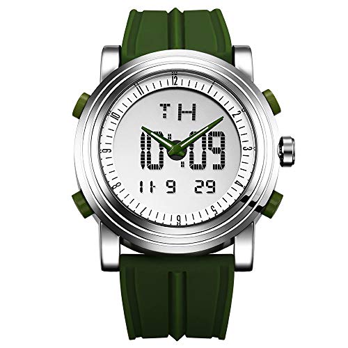 SHENGKE SINOBI Sport Military Rubber Relojes Digitales de Cuarzo y de Cuarzo para Hombres, con Doble Hora automática y Fecha Cover