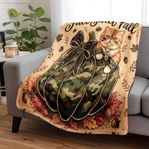 Couverture pelucheuse grand format 152x203cm citrouille d'automne - 3