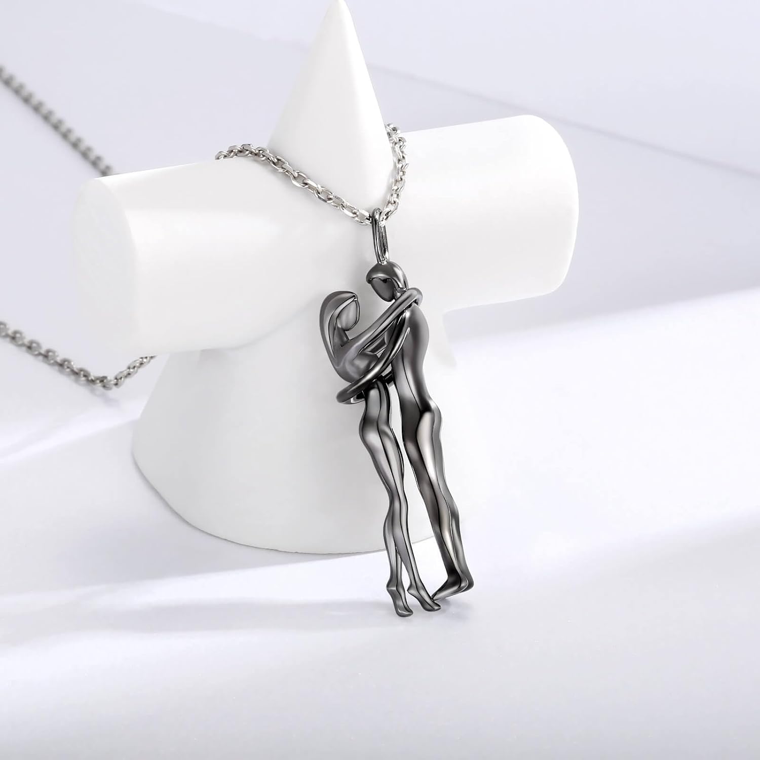 Sariel Valentine's Day Gift Necklaces for Women Hug Necklace for Women Wife Girlfriend 925 Sterling Silver Man and Woman Hugging Necklace Couples Jewelry Gifts - Image 2