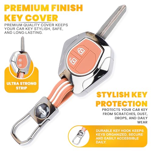Image of Coll of Fest Premium Metal Key Cover Compatible with Maruti Suzuki Swift | Alto | Ertiga | Baleno | Vitara Brezza | S-Presso | Celerio | Ignis | Dzire | S-Cross | Ciaz 2 Button Smart Key