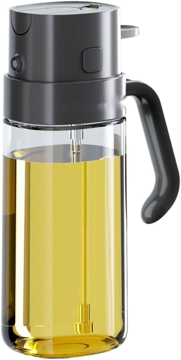 喷油壶 Oil Sprayer for Cooking,Dispenser Bottle for Kitchen Cooking,玻璃厨房家用级瓶油壶 Oil Sprayer for Cooking,Dispenser Bottle for Kitchen Cooking,空气炸锅喷油瓶-深灰色（喷倒两用）