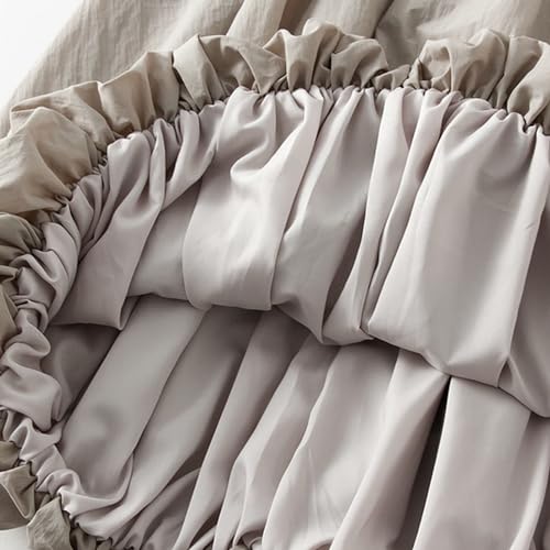 Women's Y2k Bubble Midi Skirt Elastic High Waist A Line Long Skirts Summer Casual Pleated Lantern Skirt with Pockets2