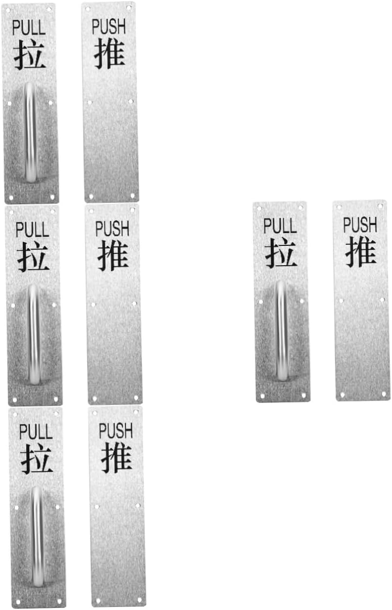 Door Handles,Kitchen Door knobs,3 Sets Door pulls Door for shed Door Handles Push Pull Door knob Passage Door knobs Passage Door Handle Door Pull (Color : Silverx4pcs, Size : 30x8cmx2pcs)