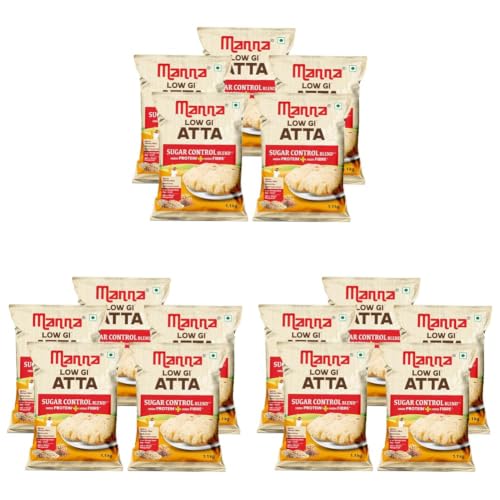 Image of Manna High Protein Multigrain Atta Low GI Sugar Control with 21g Protein, 14g Fibre (in 3-4 Rotis) 5. 5kg (Pack of 3)