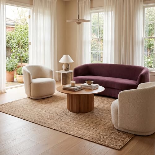 nuLOOM 5x8 Rigo Jute Hand Woven Area Rug, Natural, Solid Farmhouse Design, Natural Fiber, For Bedroom, Living Room, Dining Room, Hallway, Office, Kitchen, Entryway