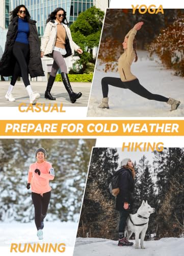 Image of baleaf Women's Fleece Lined Leggings Thermal Warm Winter Tights | 25 inch /27 inch, Water Resistant, Pockets, Running, Hiking, Yoga, Skiing, Travel, for Cold Weather, Leggings for Women