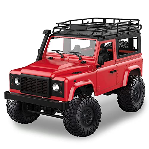 VanFty Fernbedienung LKW Front-LED-Licht Rock Crawler 1/12 4WD 2.4G Fernbedienung High Speed Off Road Truck RC Auto LED-Licht RTR MN-D90 Monster-LKW-Geburtstags-Spielzeug for Kinder Geschenk Cover