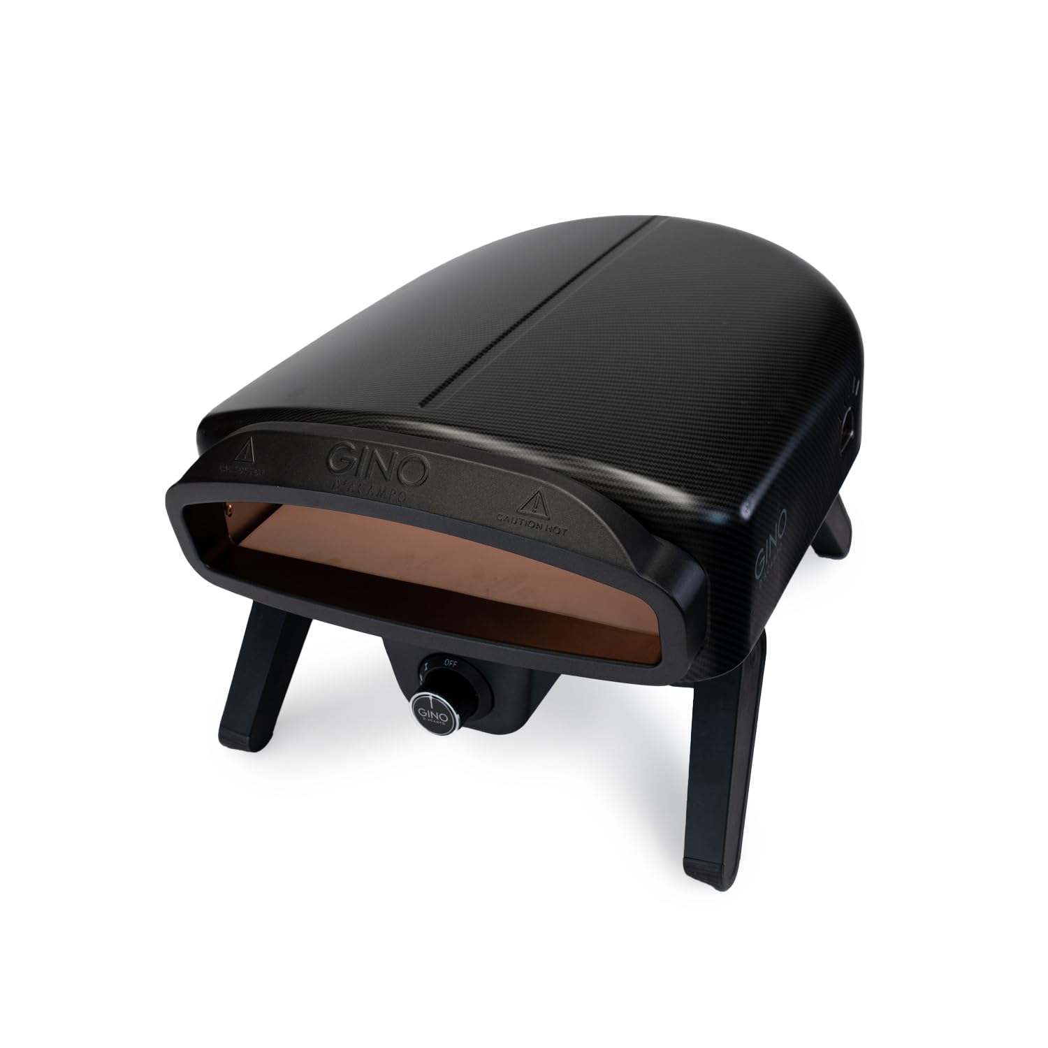 Gino D'Acampo14" Gas Fired Pizza Oven - Carbonio with Built-In Thermometer, Pizza Stone, and Stainless Steel Construction