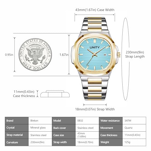 Montre d'affaires et décontractée pour homme à cadran carré élégant