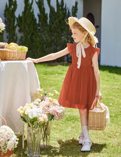 Arshiner Toddler Lace Tutu Dresses Ruffle Sleeve 3 Layers Tulle Flower Wedding Birthday Summer Little Girls Dress4