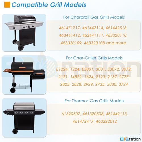 Image of 8 Inch G210-0018-W1 Grill Wheels for Charbroil Various Models 461442114 461471717 Char-Griller 1224 3001 2121 Thermos 461472417 463322012 Kenmore and More Charbroil Grill Wheels Replacement