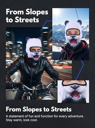Image of 3D Cat Ski Balaclava Sheisty Face Mask with Ears Cute Animal Ski Mask for Music Festivals Raves Party Outdoor Activities