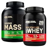 Optimum Nutrition Gold Standard 100% Whey Proteine Cioccolato Burro d'Arachidi 896g 28 Porzioni + Serious Mass Integratore Calorico Gusto Cioccolato e Burro di Arachidi 8 Porzioni 2,73Kg