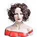 GNIMEGIL Synthetic Soft Curly Wavy Wig Short Brown Hair Wigs for Women Natural Heat Resistant Wig Daily Use or Party Costume Wear Layered Hair Wigs