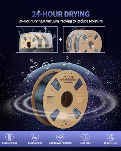 Image of LANDU Chameleon PLA Filament 1.75mm Burnt Titanium 1KG, 3D Printer Filament Cardboard Spool(2.2lbs), Dimensional Accuracy ± 0.02mm, Neatly Wound PLA 3D Printing Filament Fits for Most FFF 3D Printers