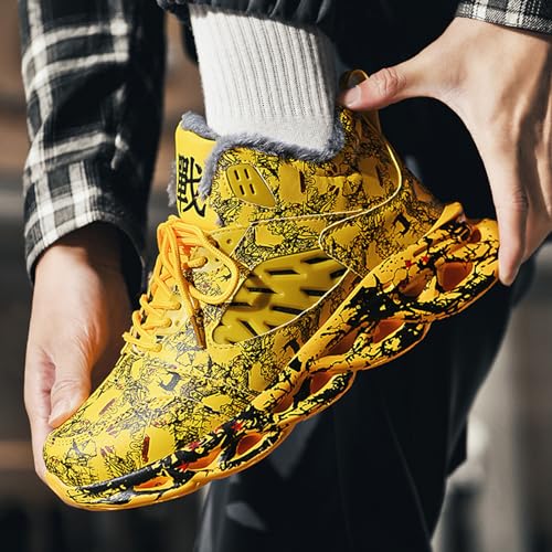 GSIGUL Mens Basketball Shoes Lightweight Mens Running Tennis Shoes Graffiti Athletic Chunky Sneakers for Men4