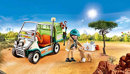 PLAYMOBIL Family Fun Veterinario de Zoo con Coche Médico, A Partir de 4 años (70346)