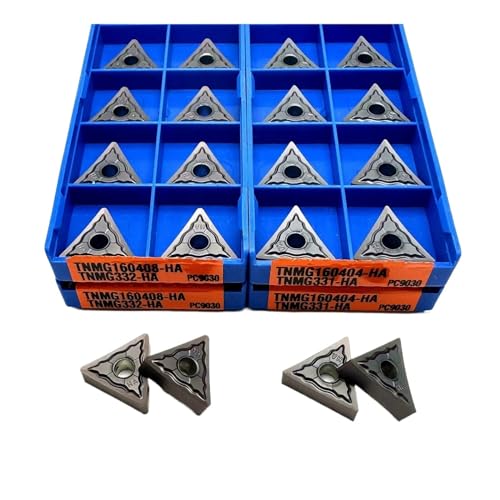 AALLYN Indexable Carbide Lathe Tool 10PCS TNMG160404 TNMG160408 PC9030 CNC Lathe Parts Tool Turning Tool Carbide Carbide Blade (Color : 10PCs, Size : TNMG160404 HA PC9030)