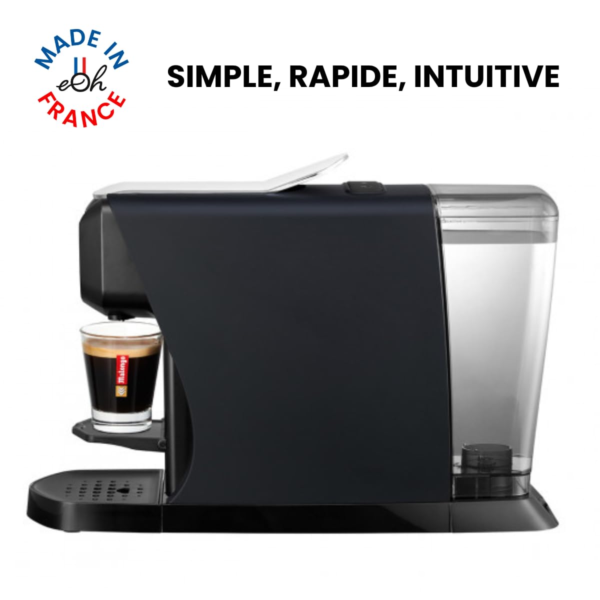 Machine à dosettes Expresso EOH noir mat, fabriquée en France - Malongo