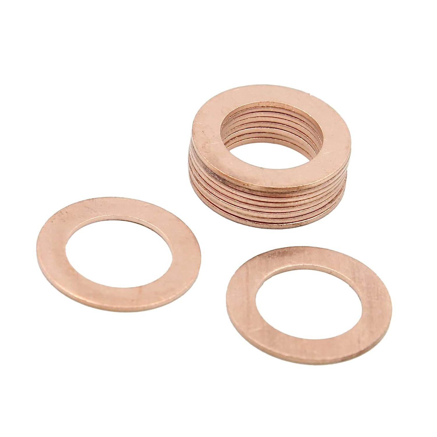 10pcs Copper Crush Washers Car Flat Sealing Plate Gaskets Rings (M16 x 22mm x 1mm)-image-1