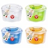 AKITAInk Centrifuga Insalata 7,2L - Asciuga Verdura con Cestello e Contenitore Trasparente, Diametro 29 cm, Colori Assortiti, Ideale per Lavare e Asciugare Verdure