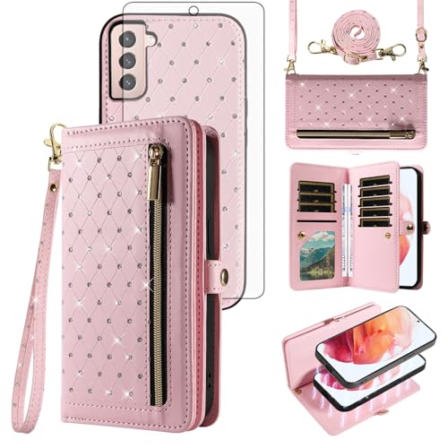 Coque Samsung S21 5G fermeture éclair étui portefeuille amovible homme