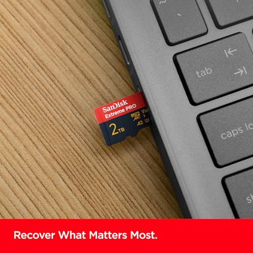 Image of SanDisk Extreme PRO 2TB microSDXC UHS-I Card + SD Adapter & RescuePRO Deluxe (for Smartphones, Action Cams, Drones, Read Speeds up to 250MB /s, 5K, 4K UHD, A2, Class 10, U3, V30)