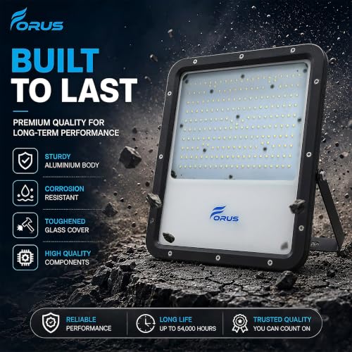 Image of Forus 150W LED Flood Light Outdoor with 4 Year Warranty, IP67 Waterproof Decorative Focus Light, White Security Lighting for Home, Garden, Events, Terrace, Landscape, Building, Stage, Party (1 PC)