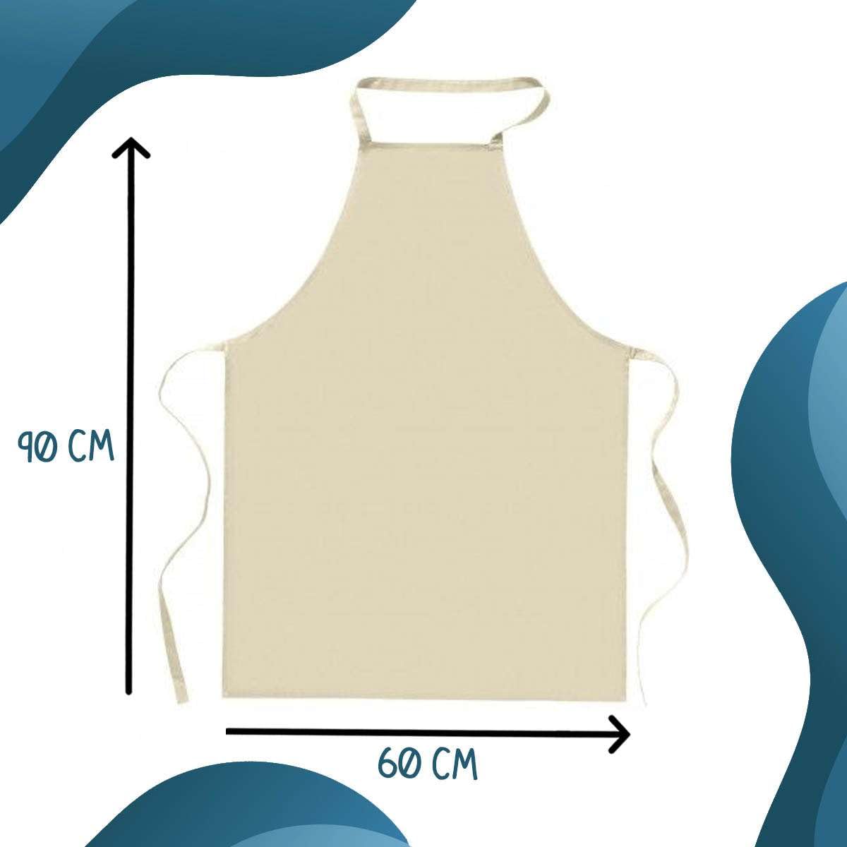 Planetee - Delantal de cocina breton Je peux pas | Regalo original para apasionados, ropa protectora para barbacoa, jardinería, delantal de trabajo, tareas domésticas, beige, Talla única