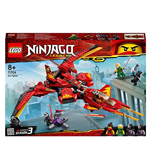 Image of Lego 71704 NINJAGO Legacy Kai Fighter Toy Jet Playset with Nindroid Action Figures,513 Pieces,Multicolor