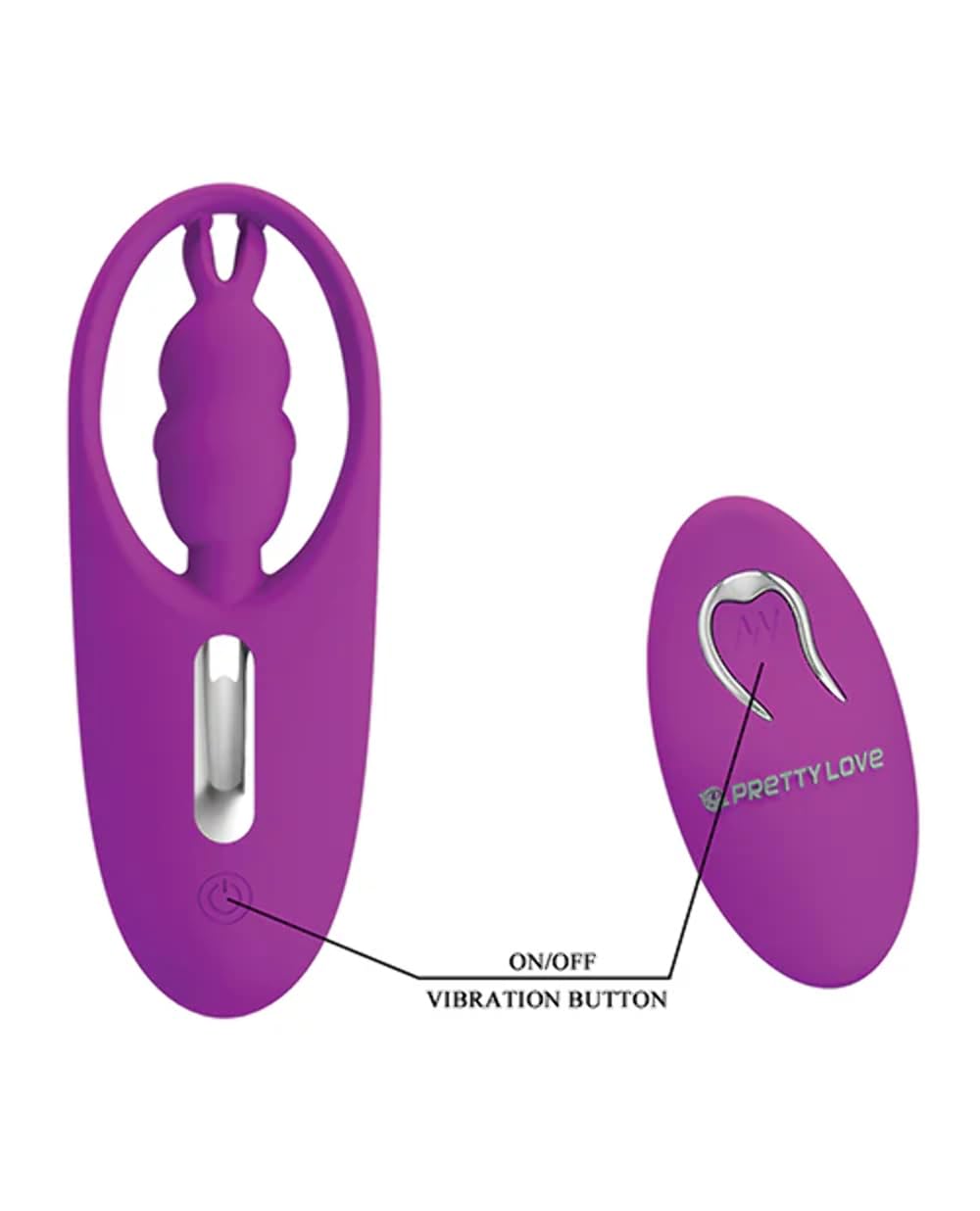PRETTY LOVE WILD RABBIT ESTIMULADOR PARA BRAGUITA CON CONTROL REMOTO - LILA