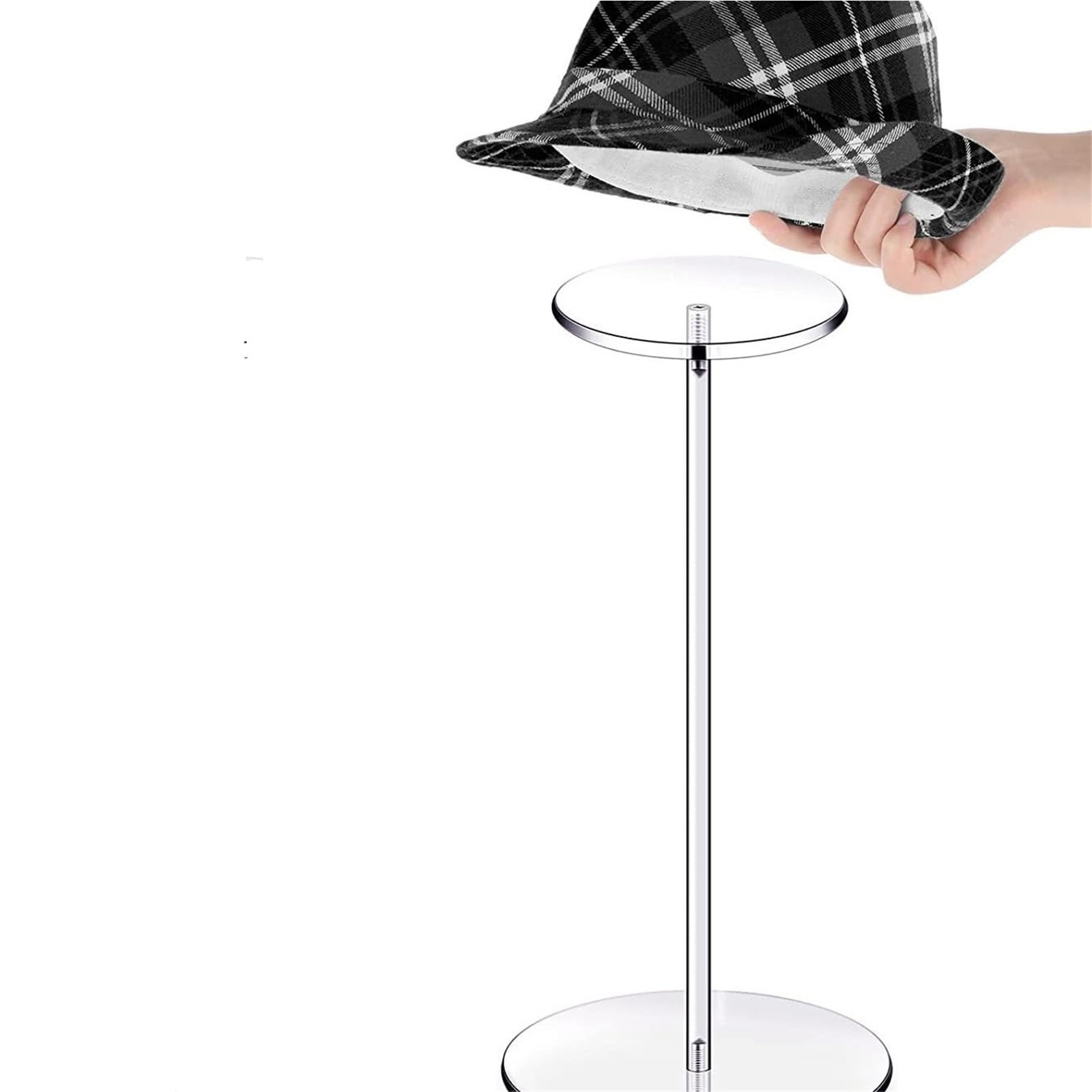 YAOHY Countertop Hat Display Stand, Clear Multi-Use Stand Countertop Hat Holder for Baseball Caps Cowboy, Wig Head for Closet
