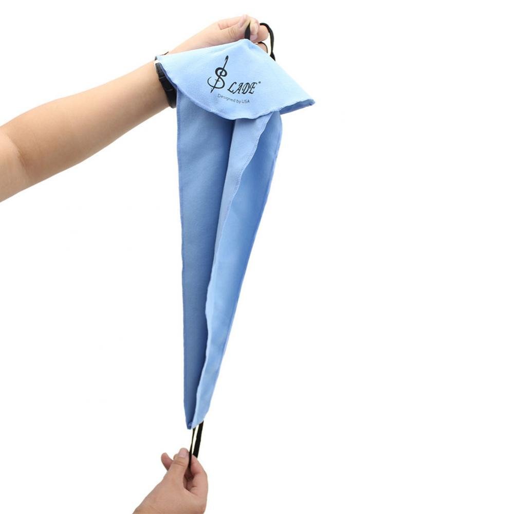 Saxophone Chiffon de nettoyage, fibre outil de chiffon de nettoyage pour le tube de saxophone clarinette flûte(Bleu)