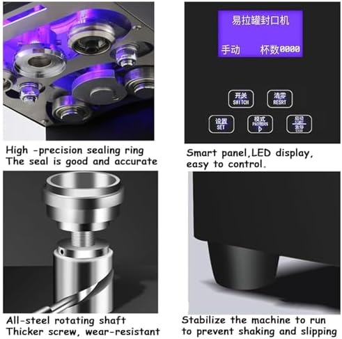 Commercial Electric Soda Can Sealer Machine with LED Display, Automatic Cup Sealing Device for Cafes, Bars, and Beverage Stores – Black, High Efficiency, User-Friendly