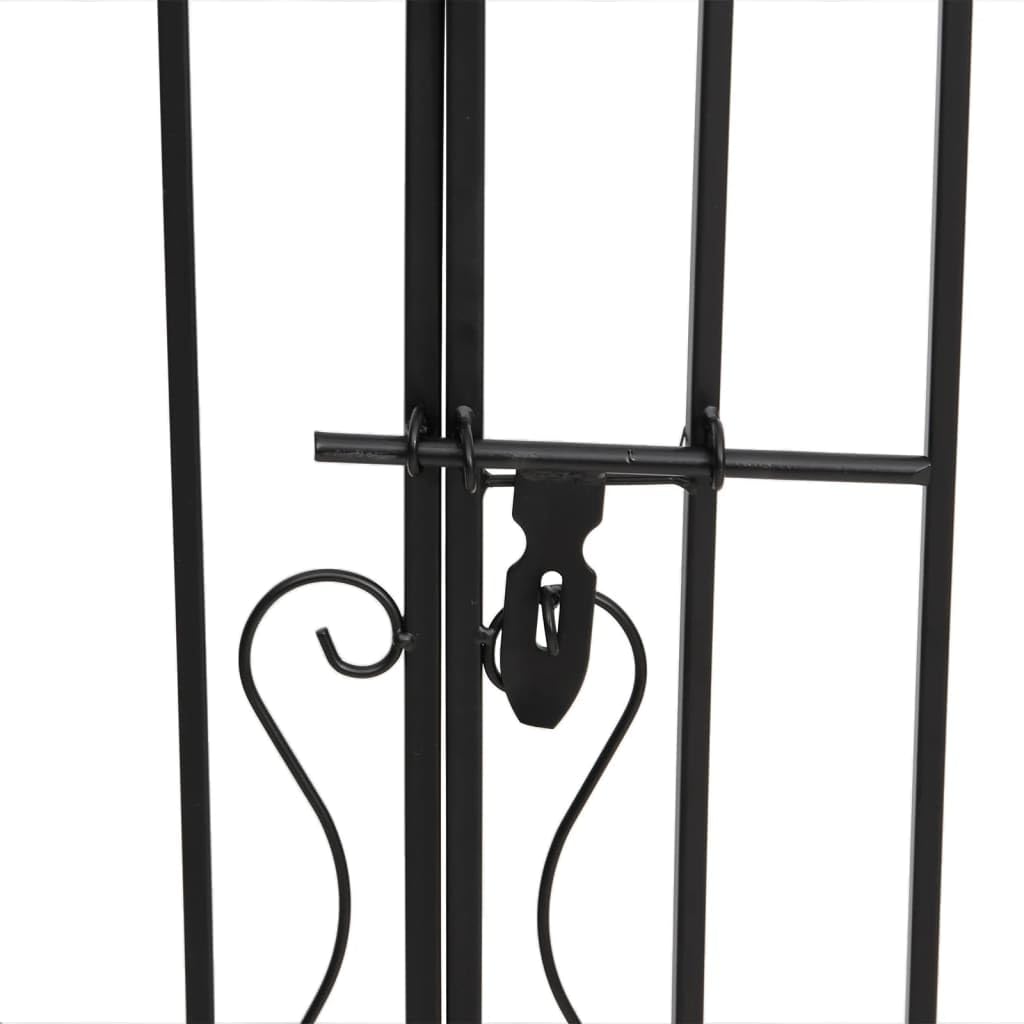 vidaXL Cancello in Ferro Battuto da Giardino Nero 121x8x120 cm