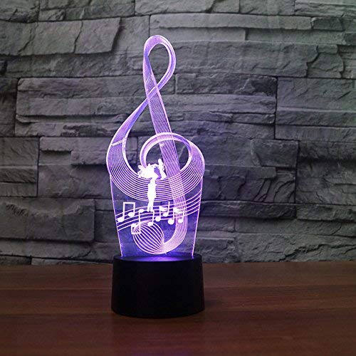 HPBN8 3D Note Night Light USB Touch Switch Decor Table Desk Optical Illusion Lamps 7 Color Changing Lights LED Table Lamp Home Love Brithday Decor Room Decoration