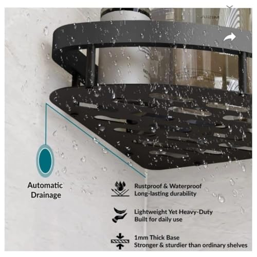 Image of Bathroom Organizer Without Drill | Self Adhesive Wall Shelf for Bathroom & Kitchen | Stainless Steel Bathroom Rack & Shampoo Holder | No Drill Wash Basin Storage Stand(Pack of 2)
