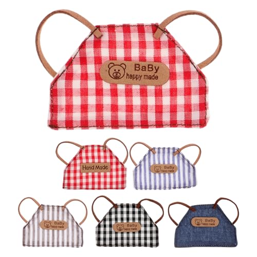 Gogogmee Delantal de Tejido Retro para Muñecas de 10 Cm, 6 Piezas Estampado de Cuadros, Adecuado para Manualidades y Juegos de rol Varios Estilos