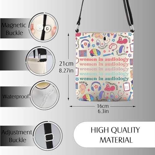 Audio Tech Gift Women in Audiology Crossbody Bag Ear Doctor Gift3