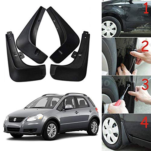 Image of Oshotto (O.E.M Fitting Cup Type) Mud Flap /Splash Guard Compatible with Maruti Suzuki SX4 (Set of 4)