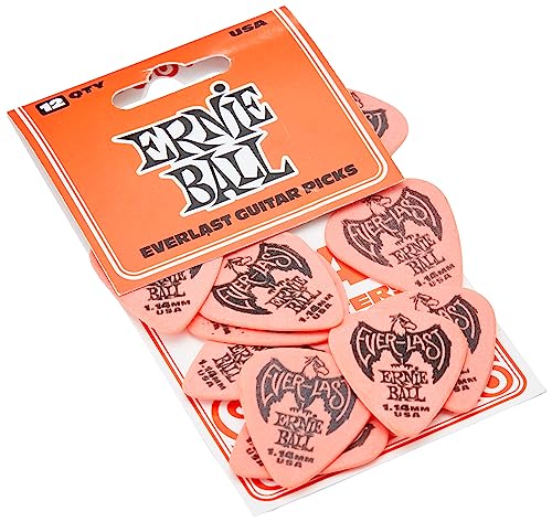 PALHETAS EVERLAST 1.14MM VERMELHA PCT C/12 P9194 ERNIE BALL