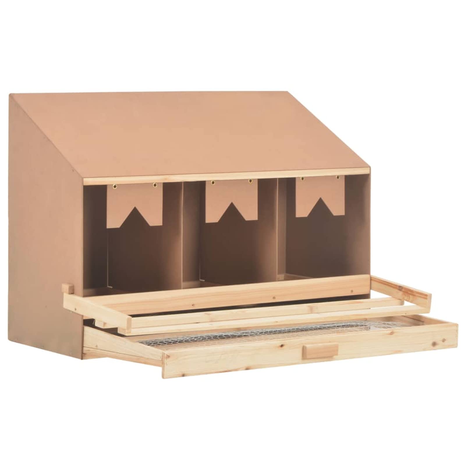 JUDYY Casetta Cova per Galline 3 Scomparti 93x40x65cm Legno di Pino,Casetta Cova per Galline,Pollaio per Galline-170655