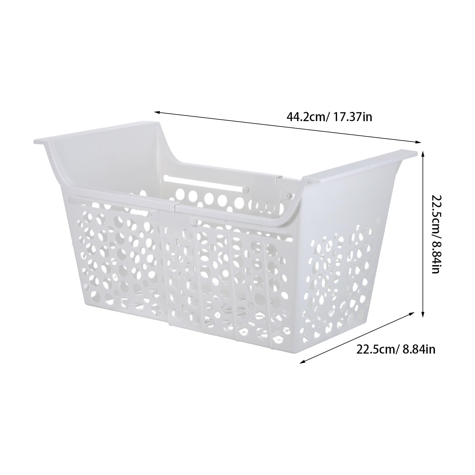 DECHOUS Cesta Expandible para Congelador y Refrigerador de Plástico Blanco 44.2x22.5x22.5 Cm Organizador Ajustable para Almacenamiento en Cocina
