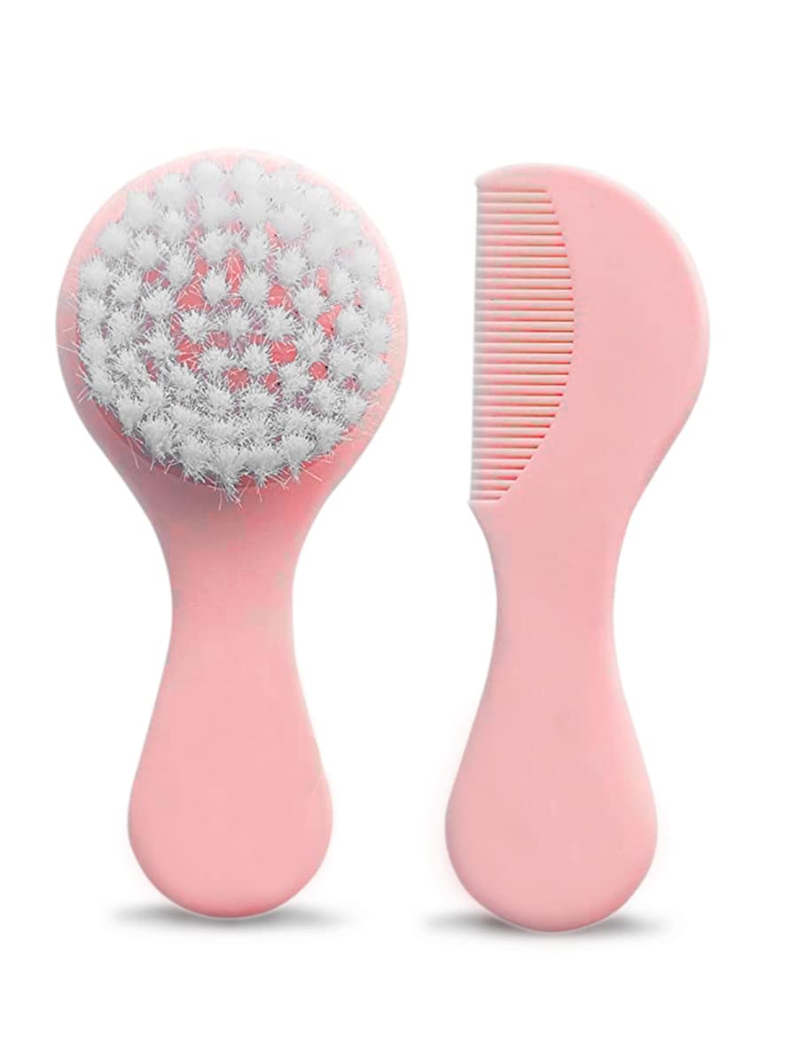 THE LITTLE LOOKERS Grooming Comb & Brush Set for Babies/Infants/Toddlers/Newborns (Pink') 4