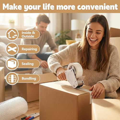 Fyguard 2 Rollen Panzertape Weiß, 48mm x 28m Weißes Panzerband 210μ Reparaturband Wasserfest Gafferband Universell für Drinnen und Draußen, Reparatur Befestigung Verstärkung